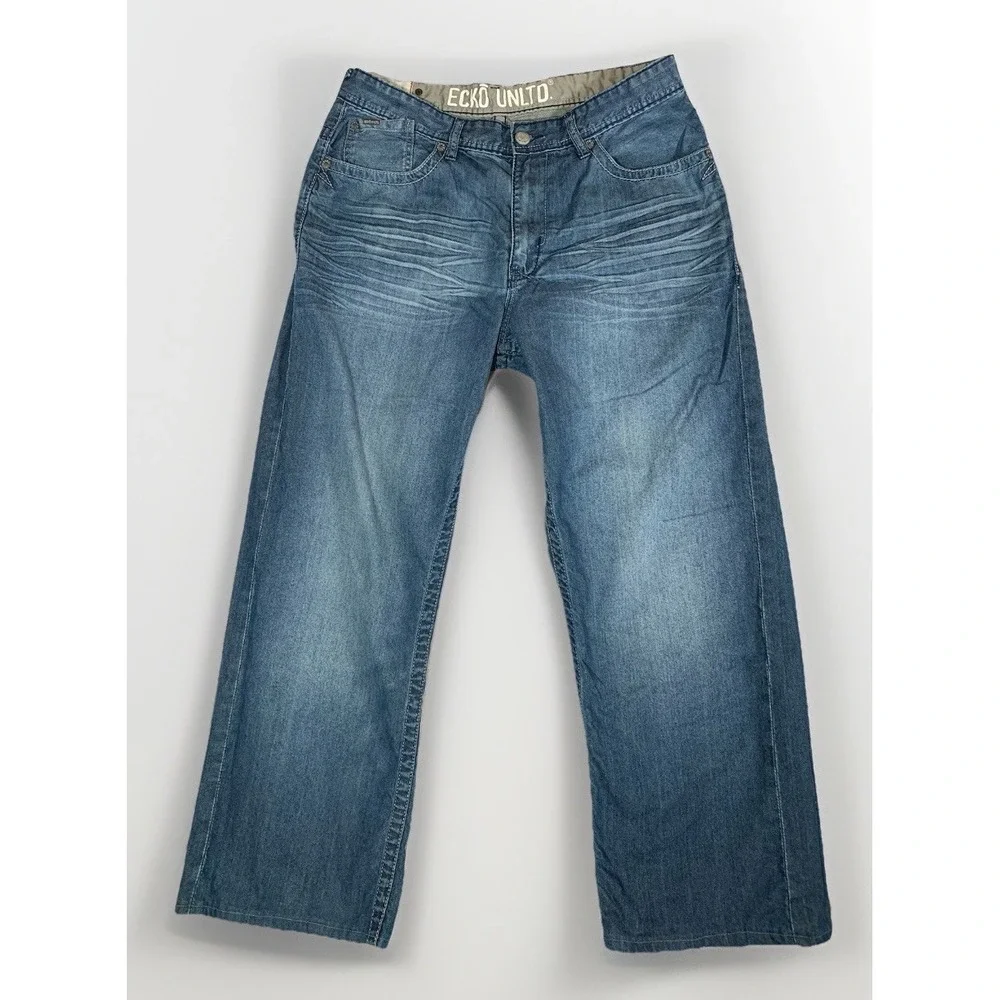 Ecko Unltd Men's Denim Jeans Hip Hop Skater Baggy Y2K‎ Size 36